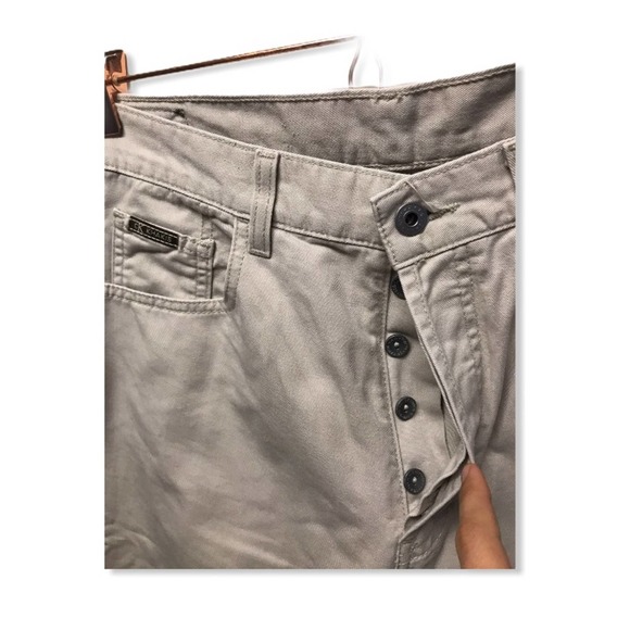 Calvin Klein | Cream Button Up High Rise CK Khakis - Picture 2 of 7